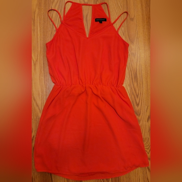 Banana Republic Dresses & Skirts - Banana Republic Womens Strappy Cutout Mini Dress V Neck Pockets Sz 4 Posted Red